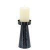Metal 8\" Hammered Candle Holder - Blue