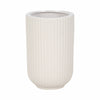 Ceramic 7\" Ridged Vase - White