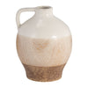Ceramic 9\" Jug Vase - White and Tan