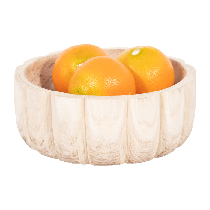 Wood 9\" Scalloped Bowl - Natural