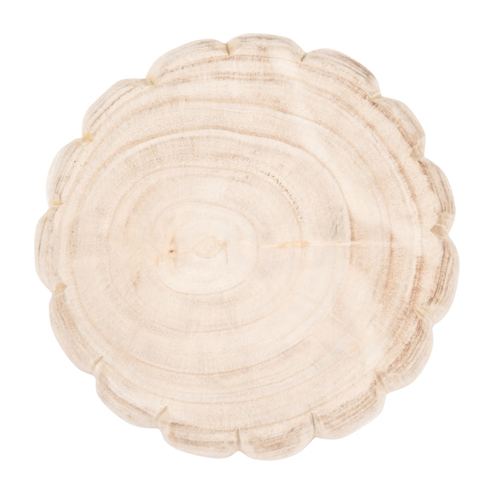 Wood 9\" Scalloped Bowl - Natural