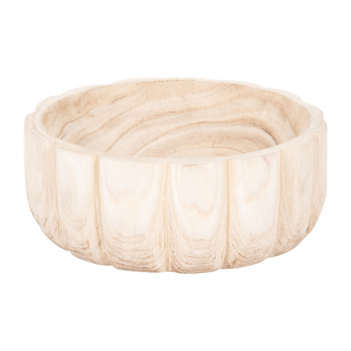 Wood 9\" Scalloped Bowl - Natural