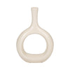 Ceramic 9\" Curved Open Cut-Out Vase - White