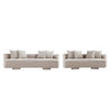 Verandah Mid-Century Modern 2-Piece Sofa Set in Beige