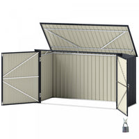 Outsunny 7.6 X 3.4ft Garbage Bin Shed With Lockable Doors And Openable Lid