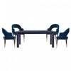 Carrington and Rockaway Modern Industry Chic 5-Piece Dining Set in Midnight Blue and Black