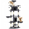 PawHut 79\" Cat Tree Tower, Large Cat Condo Furniture, Multi-Level Cat Tower with Scratching Posts, Cozy Hammock, Dangling Balls - Dark Grey