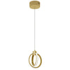 Dainolite Parson LED Pendant 14w Aged Brass Finish White Silicone Diffuser Lamp