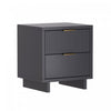 Elara Contemporary 18\" Solid Wood Nightstand in Charcoal Gray (2-Drawer)