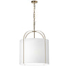 Dainolite Quincy 3 Light Pendant Gold White Shade Lamp