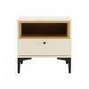 Amara Modern 20\" Nightstand in Cream and Light Oak (1-Drawer)