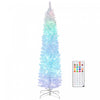 HOMCOM 6ft Christmas Tree with DIY Synchronized LEDs, Xmas Tree, White