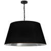 Dainolite Brynn 1 Light Pendant Large Black Finish Black/Silver Shade Lamp