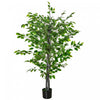 HOMCOM 4.5ft Ficus Artificial Tree with Realistic Leaves for Indoor