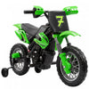 Qaba 12V Kids Electric Motorcycle, Battery Powered Ride on Motorcycle with Training Wheels, Electric Dirt Bike with Rear Suspension, Horn for Boys Girls 3-6 Years, Green