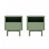 Ella Modern 20\" Nightstand in Sage Green (1-Drawer) - Set of 2