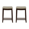 Claridge Beige Faux Leather Backless Counter-Height Stool - Set of 2