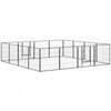 Pawhut Heavy Duty Dog Playpen, 16 Panels Pet Playpen Dog Fence, Portable Puppy Exercise Pen, With 2 Doors Locking Latch, Outdoor Or Indoor Use 31.5\" Height
