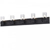 Dainolite Veronica 5 Light Vanity Light Matte Black Clear Glass Lamp