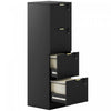 HOMCOM 4 Drawer File Cabinet Fluted Vertical Filing Cabinet with Lock Black