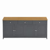 Grace 55.1\" Rustic Wood Buffet Cabinet with Doors and Drawers,Grey Accent Cabinet