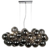 Dainolite Comet 10 Light Horizontal Pendant Polished Chrome Smoked Glass Lamp