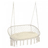 Outsunny Hanging Hammock Chair 2 Seat, Hammock Swing Chair Cream White
