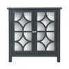 Joyce Solid Firwood Double Door Cabinet With Mirrored Finish,charcoal Grey Accent Cabinet