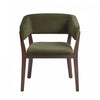Blake Modern Wood Faux Mohair Armchair in Green