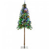Homcom 6' Slim Pencil Artificial Snow Christmas Tree With Led Lights