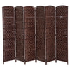 Homcom Double Hinged Woven Wicker Room Divider And Privacy Screens