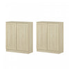 Arum Set Of 2 Sideboards With Shelves Bleached Oak - South Shore