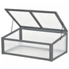 Outsunny 39\" X 26\" X 16\" Wooden Cold Frame Polycarbonate Planter Box, Grey