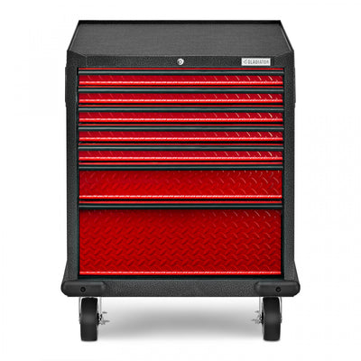 Gladiator Premier 7-Drawer Modular Tool Storage Cabinet - Red Tread|Armoire à outils modulaire de série Premier à 7 tiroirs de Gladiator - bande de roulement rouge