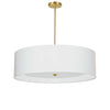 Dainolite Helena 4 Light Pendant 30\" Dia Aged Brass Finish White Shade White Diffuser Lamp