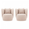 Siri Modern Upholstered Lounge Chair in Wheat - Set of 2