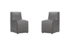 Anna Square Modern Vegan Leather Dining Chair in Graphite - Set of 2