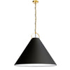 Dainolite Princeton 1 Light Pendant 32\" Dia Aged Brass Finish Black Shade Lamp