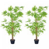 Outsunny Artificial Bamboo Tree Set of 2, 5ft Fake Decorative Plant in Pot