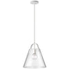 Dainolite Polly 1 Light Pendant Medium Matte White Finish Clear Glass Lamp