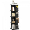 HOMCOM 4 Tier Rotating Bookshelf 360° Revolving Bookcase with Cubbies Black