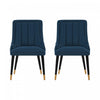 Eda Modern Wood Upholstered Dining Chair in Midnight Blue - Set of 2