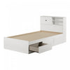 Hazen Mates Bed With 3 Drawers And Headboard Set White Pine - South Shore