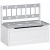 Qaba Kids Toy Storage Box Chest with Lid, Toddler Children Playroom Bedroom Furniture, Toy Organizer and Storage Bin, Grey