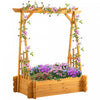 Outsunny 43\" X 26\" X 47'' Raised Garden Bed With Arbor Arch Trellis For Various Climbing Plant, Outdoor Garden Box For Vegetables, Herbs, Flowers