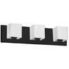 Dainolite Verona 3 Light Vanity Light Matte Black White Glass Shade Lamp