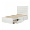 Arlen Mates Bed With 3 Drawers And Headboard Set - White Pine