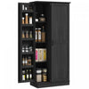 HOMCOM 70\" Tall Kitchen Pantry Storage Cabinet with Door Shelves, Black