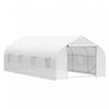 Outsunny 20x10x7ft Walk-in Tunnel Greenhouse, Outdoor Backyard Plant Seed Growth Warm House With 2 Anchor Way, White