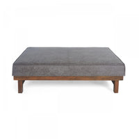 Harrison Large Ottoman Coffee Table with Faux Leather and Storage Function - Grey
